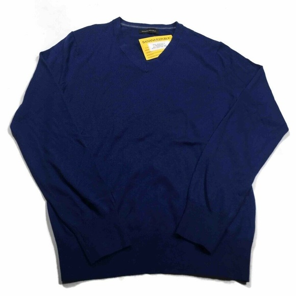 Banana Republic Other - Banana Republic V Neck Sweater Blue Silk New